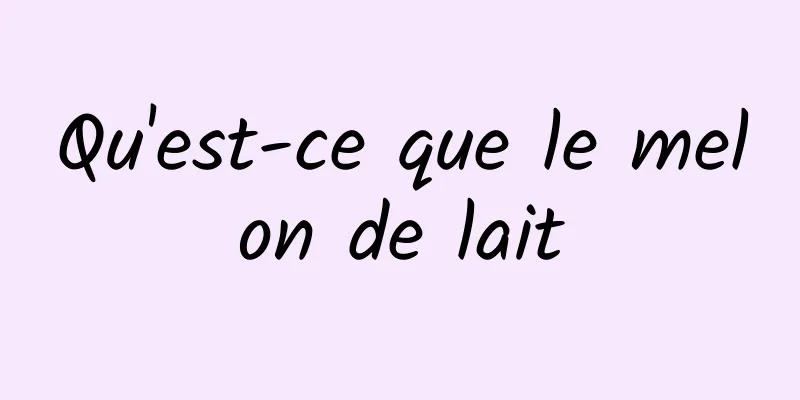 Qu'est-ce que le melon de lait