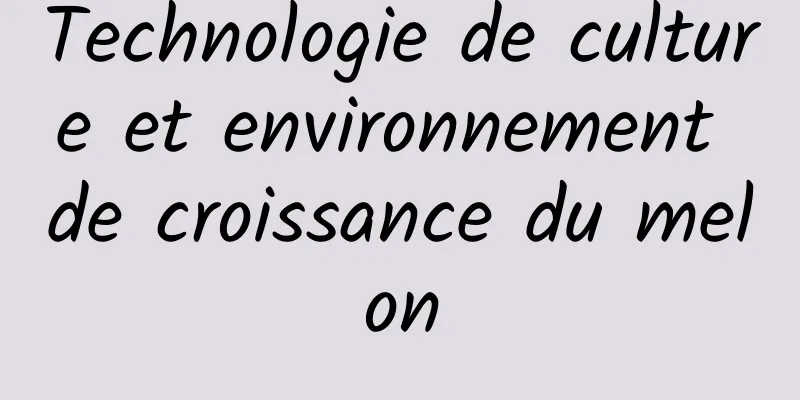 Technologie de culture et environnement de croissance du melon