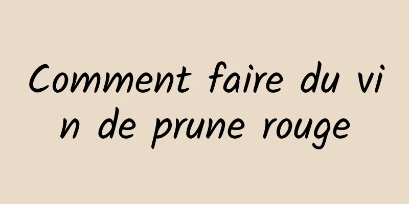 Comment faire du vin de prune rouge