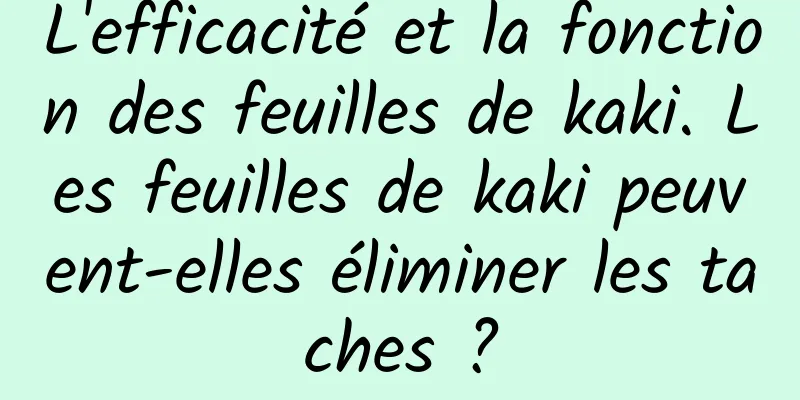 L'efficacité et la fonction des feuilles de kaki. Les feuilles de kaki peuvent-elles éliminer les taches ?