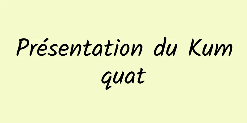 Présentation du Kumquat