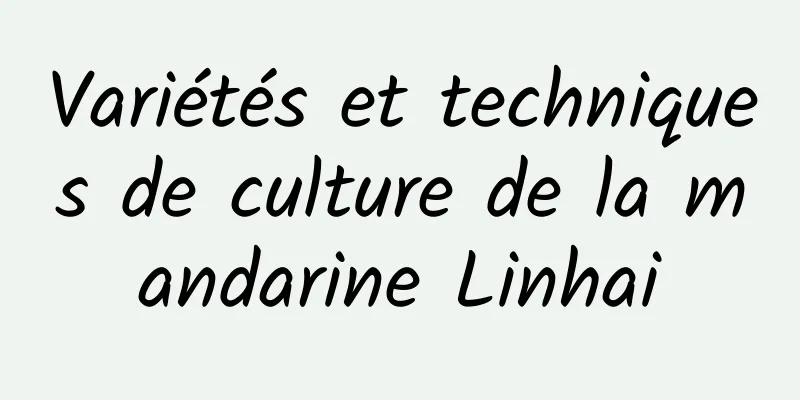 Variétés et techniques de culture de la mandarine Linhai