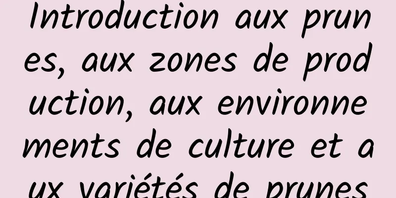 Introduction aux prunes, aux zones de production, aux environnements de culture et aux variétés de prunes