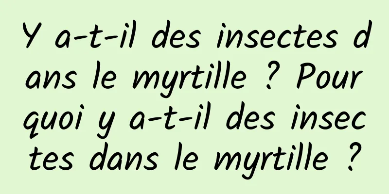 Y a-t-il des insectes dans le myrtille ? Pourquoi y a-t-il des insectes dans le myrtille ?