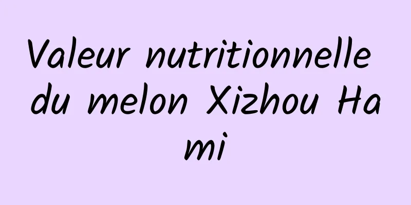 Valeur nutritionnelle du melon Xizhou Hami