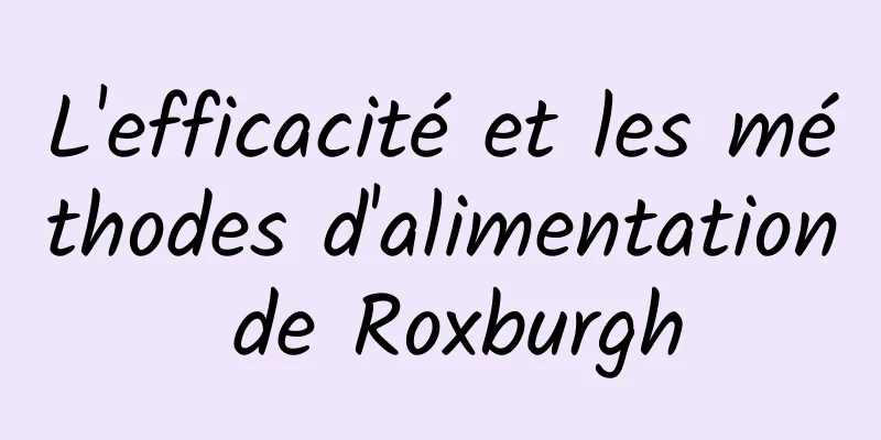 L'efficacité et les méthodes d'alimentation de Roxburgh