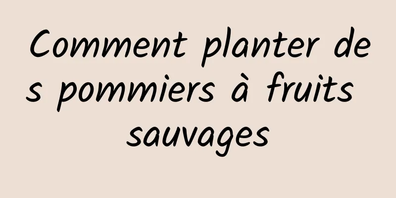 Comment planter des pommiers à fruits sauvages