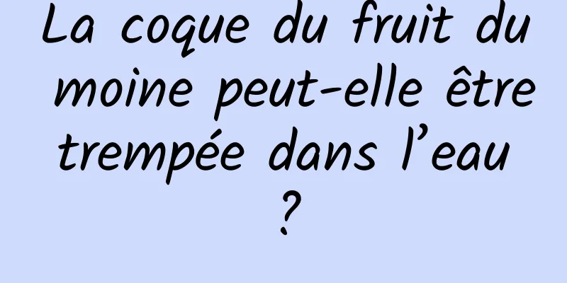 La coque du fruit du moine peut-elle être trempée dans l’eau ?