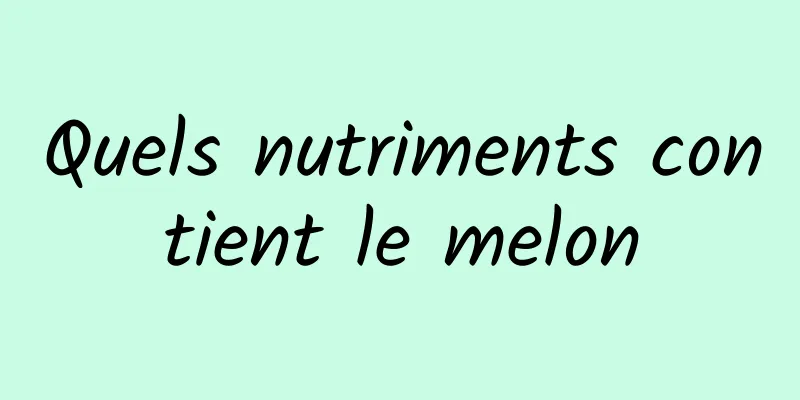 Quels nutriments contient le melon