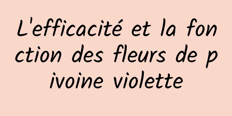 L'efficacité et la fonction des fleurs de pivoine violette