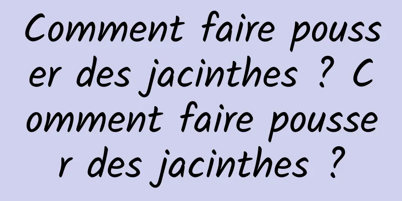 Comment faire pousser des jacinthes ? Comment faire pousser des jacinthes ?