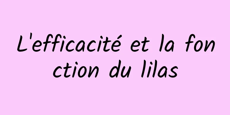 L'efficacité et la fonction du lilas