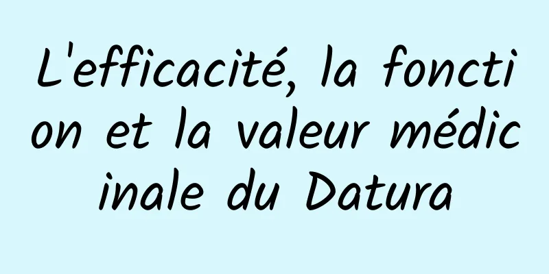 L'efficacité, la fonction et la valeur médicinale du Datura