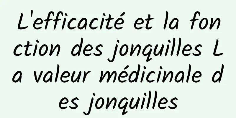 L'efficacité et la fonction des jonquilles La valeur médicinale des jonquilles