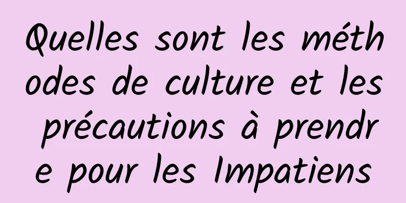 Quelles sont les méthodes de culture et les précautions à prendre pour les Impatiens