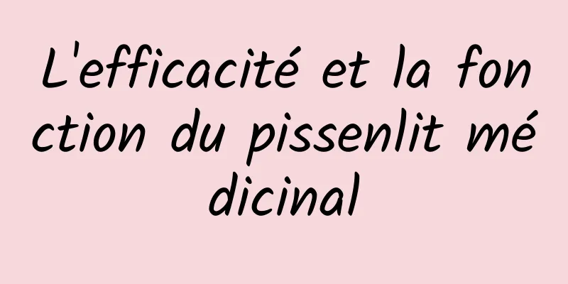 L'efficacité et la fonction du pissenlit médicinal