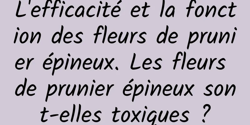 L'efficacité et la fonction des fleurs de prunier épineux. Les fleurs de prunier épineux sont-elles toxiques ?