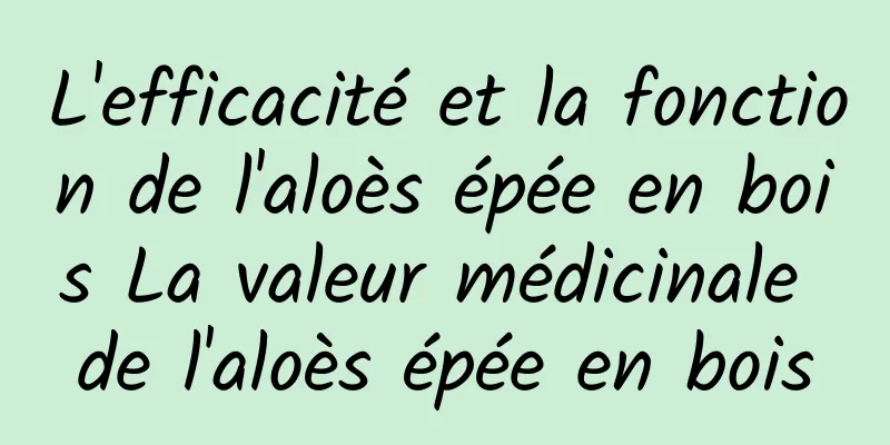 L'efficacité et la fonction de l'aloès épée en bois La valeur médicinale de l'aloès épée en bois