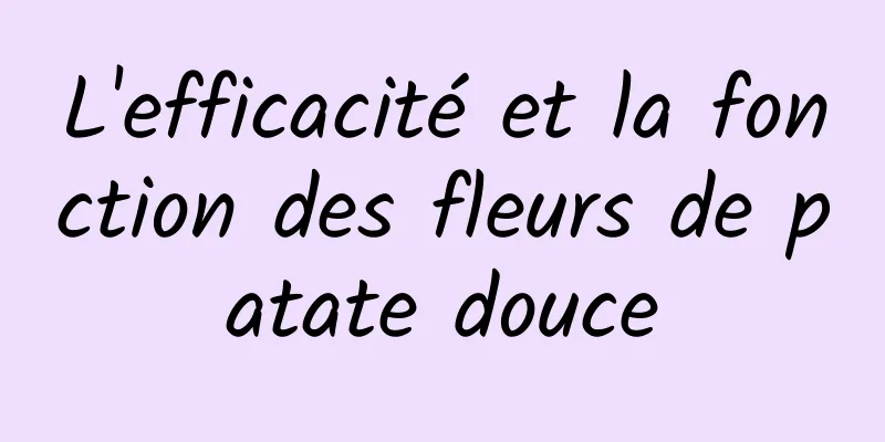 L'efficacité et la fonction des fleurs de patate douce