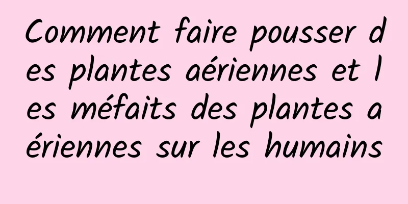 Comment faire pousser des plantes aériennes et les méfaits des plantes aériennes sur les humains