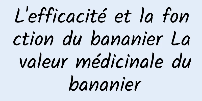 L'efficacité et la fonction du bananier La valeur médicinale du bananier