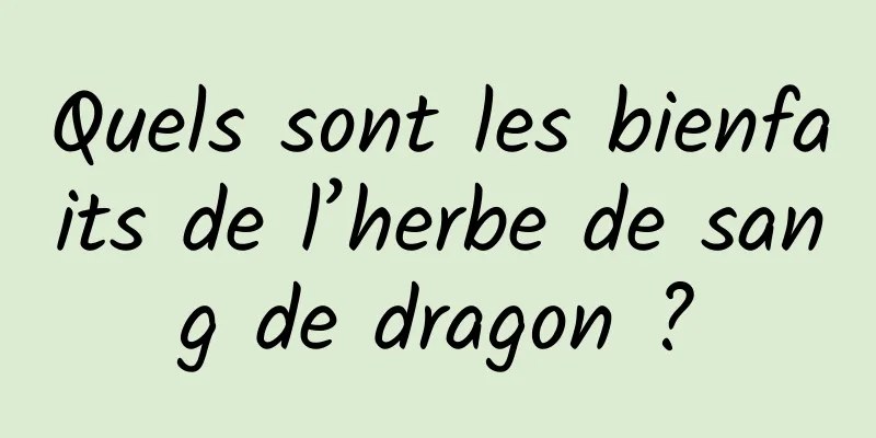 Quels sont les bienfaits de l’herbe de sang de dragon ?