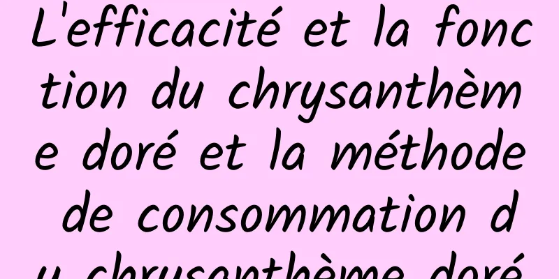 L'efficacité et la fonction du chrysanthème doré et la méthode de consommation du chrysanthème doré