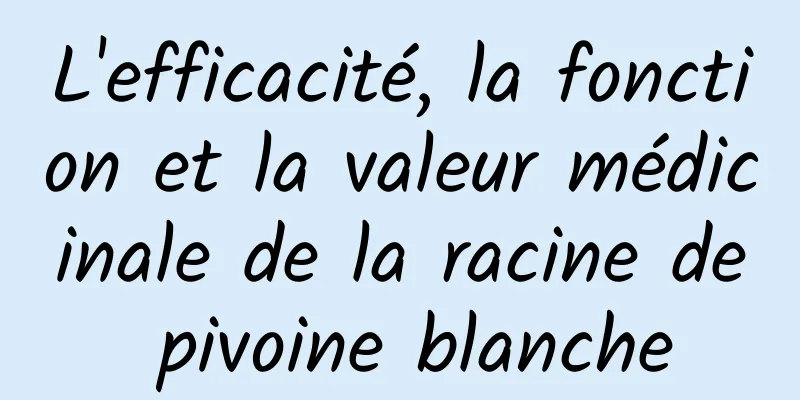 L'efficacité, la fonction et la valeur médicinale de la racine de pivoine blanche