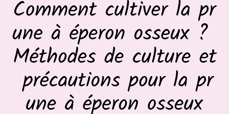 Comment cultiver la prune à éperon osseux ? Méthodes de culture et précautions pour la prune à éperon osseux