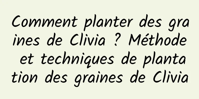 Comment planter des graines de Clivia ? Méthode et techniques de plantation des graines de Clivia