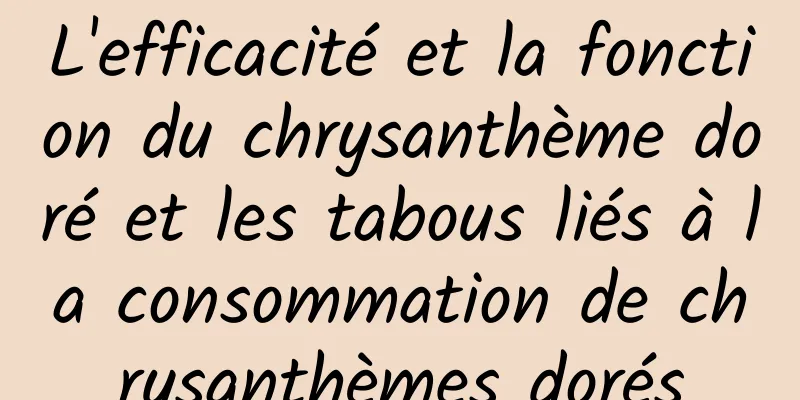 L'efficacité et la fonction du chrysanthème doré et les tabous liés à la consommation de chrysanthèmes dorés