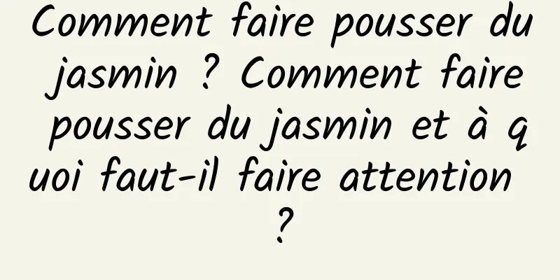 Comment faire pousser du jasmin ? Comment faire pousser du jasmin et à quoi faut-il faire attention ?