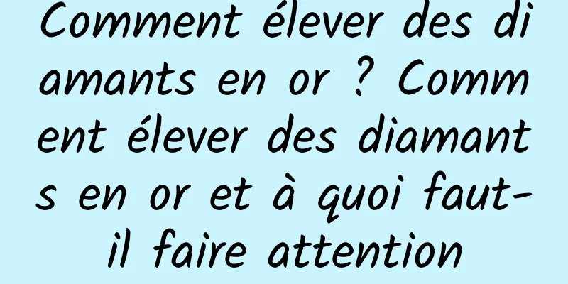 Comment élever des diamants en or ? Comment élever des diamants en or et à quoi faut-il faire attention