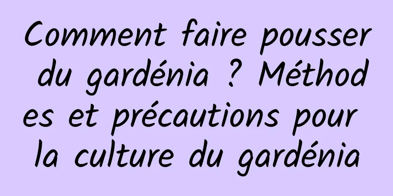 Comment faire pousser du gardénia ? Méthodes et précautions pour la culture du gardénia