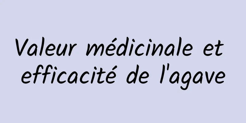 Valeur médicinale et efficacité de l'agave