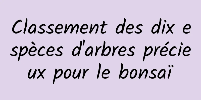 Classement des dix espèces d'arbres précieux pour le bonsaï