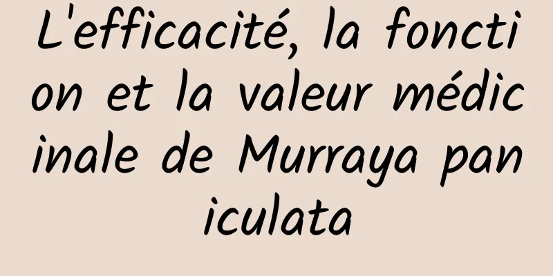 L'efficacité, la fonction et la valeur médicinale de Murraya paniculata