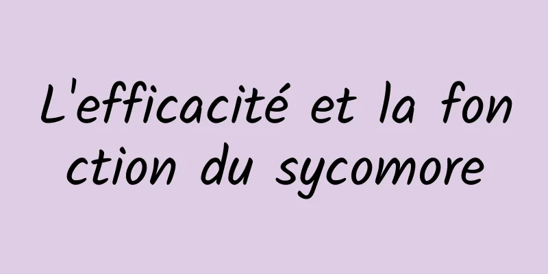 L'efficacité et la fonction du sycomore