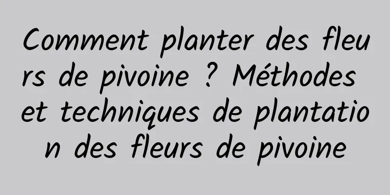 Comment planter des fleurs de pivoine ? Méthodes et techniques de plantation des fleurs de pivoine