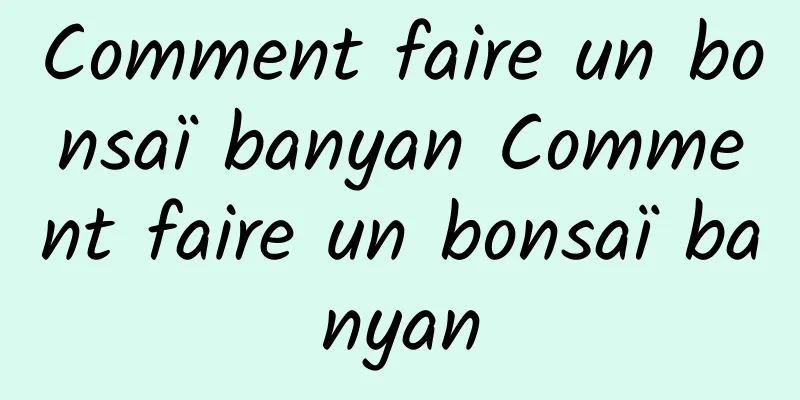 Comment faire un bonsaï banyan Comment faire un bonsaï banyan