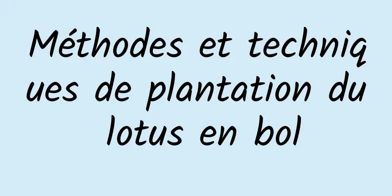 Méthodes et techniques de plantation du lotus en bol