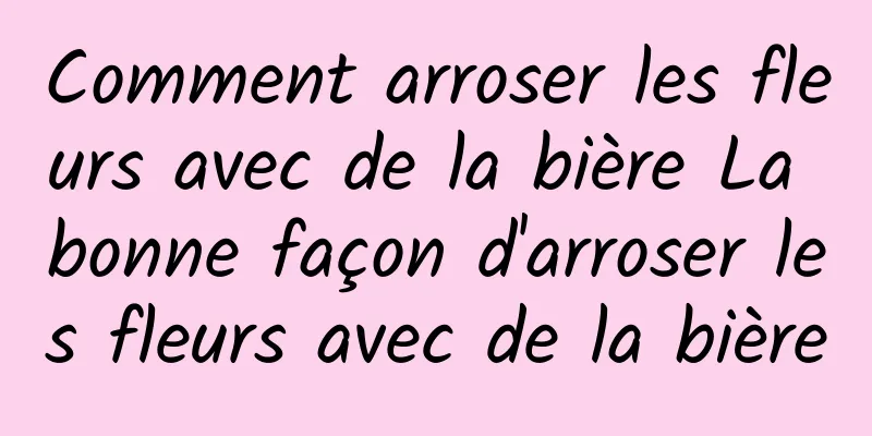 Comment arroser les fleurs avec de la bière La bonne façon d'arroser les fleurs avec de la bière