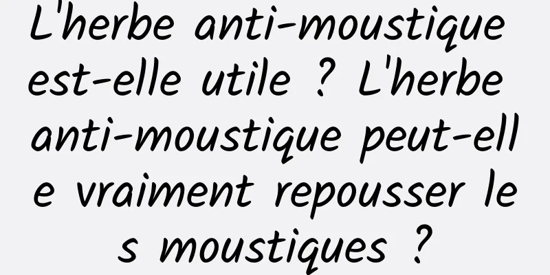 L'herbe anti-moustique est-elle utile ? L'herbe anti-moustique peut-elle vraiment repousser les moustiques ?