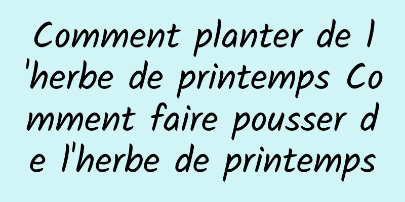 Comment planter de l'herbe de printemps Comment faire pousser de l'herbe de printemps