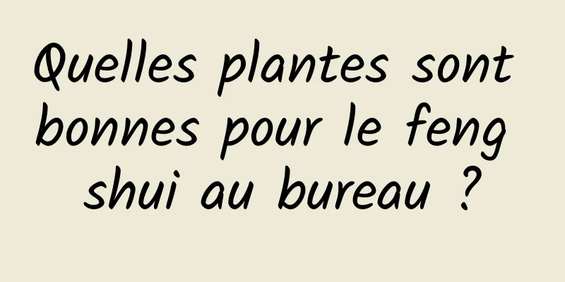 Quelles plantes sont bonnes pour le feng shui au bureau ?