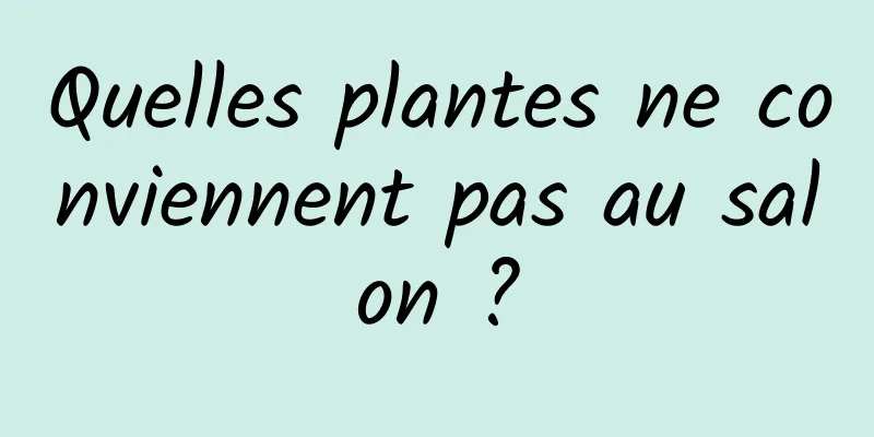 Quelles plantes ne conviennent pas au salon ?