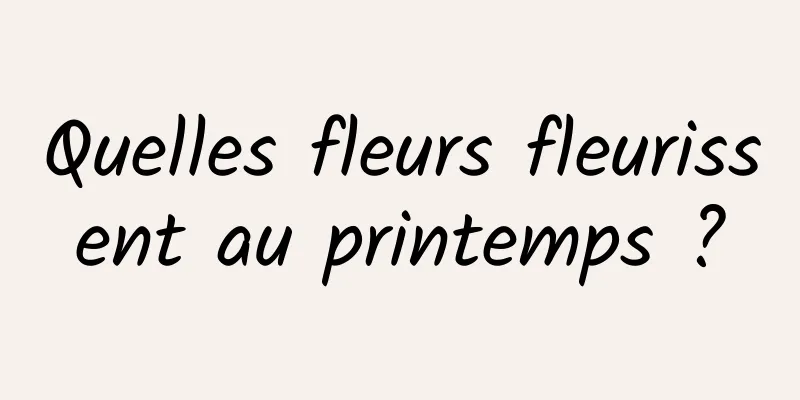 Quelles fleurs fleurissent au printemps ?