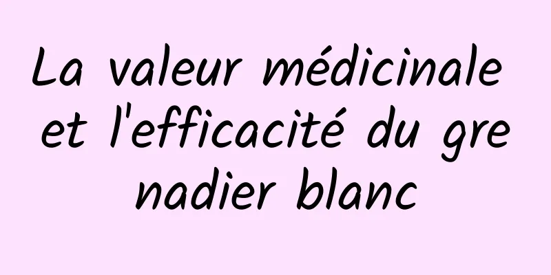 La valeur médicinale et l'efficacité du grenadier blanc