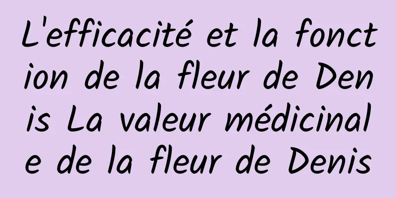 L'efficacité et la fonction de la fleur de Denis La valeur médicinale de la fleur de Denis