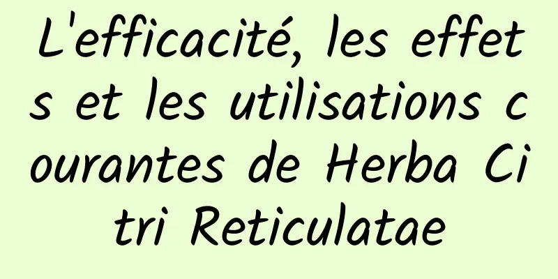 L'efficacité, les effets et les utilisations courantes de Herba Citri Reticulatae